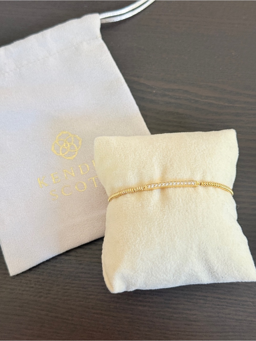 Kendra Scott Addison Stretch Gold Pavé Bar Bracelet